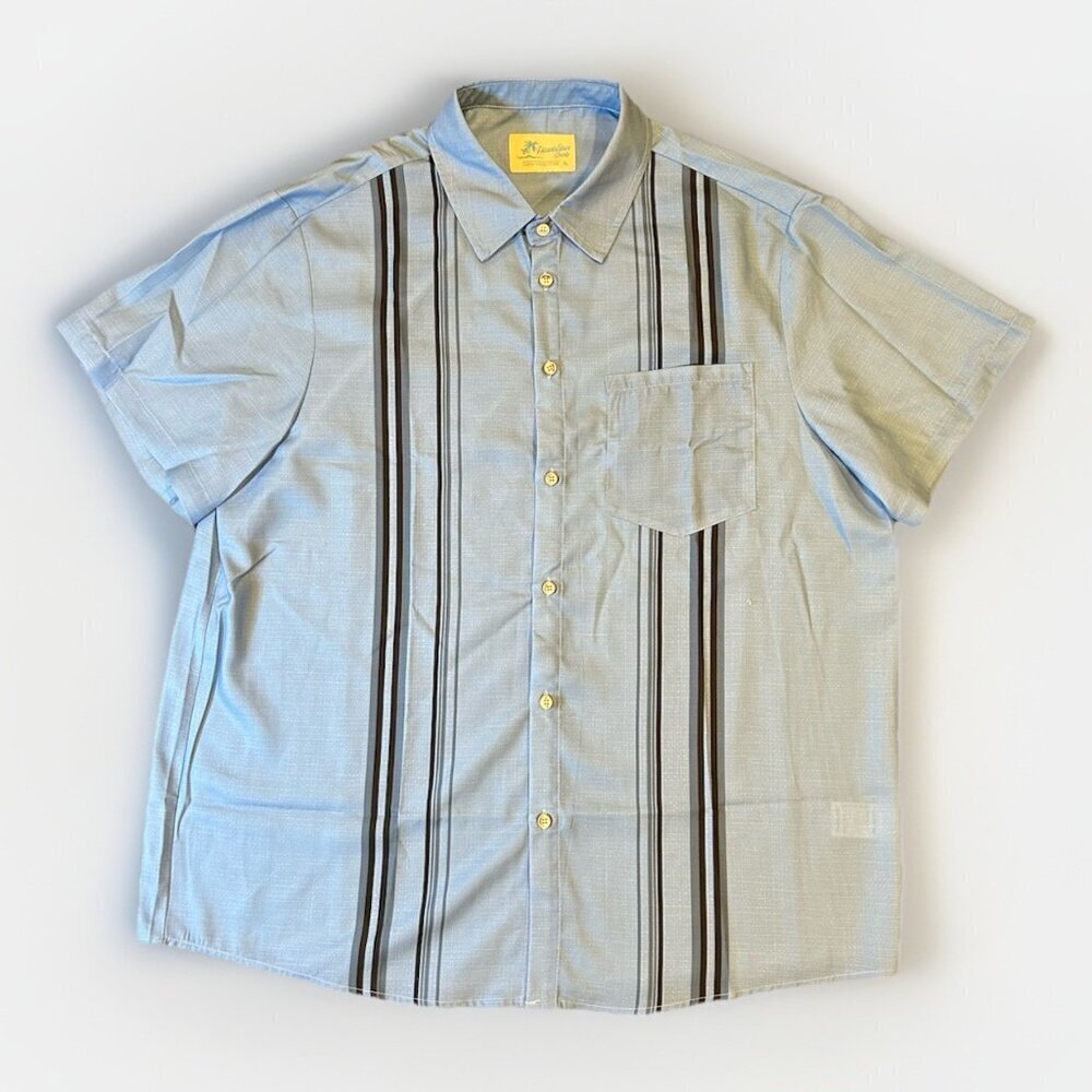 Men's Hawaiian Shirts Brand Hawaiian Shirt Size XL Light Blue/Black Vacation